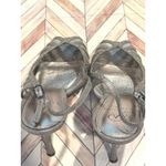 Adrianna Papell  Silver Mesh Rhinestone Embellished Slingback Heels Shoes Women 9 Photo 3