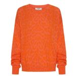 One Teaspoon Neon Coral Leopard Long Sleeve Knit Sweater NWT size Medium Photo 2
