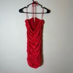 ZARA NWT ‎ Red Ruched Halter Mini Dress Size Medium Photo 2