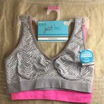 Just Be New Bundle of 2 Animal Print/Neon Pink Sports Bras Stretchy Soft Size Large Photo 0
