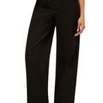 We Wore What Sz 23 Black Rigid Denim Wide Leg Distressed Jean Pants Raw Hem NEW Photo 8