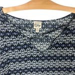 Como vintage  blue ruffle hem boho tunic top multi print flare sleeve plus‎ sz 1x Photo 5