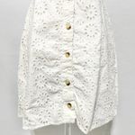 ZARA Eyelet Tie Strap Button Front Mini Dress 7521/341/250 White Size Medium Photo 7
