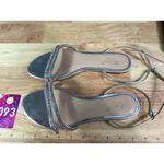 Jewel Badgley Mischka Slingback Women's 8.5 Silver Bridget Embellished Sandals Photo 5