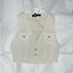 Forever 21 Cream Cropped Vest Photo 1
