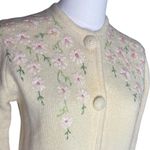 50s / 60s Barbara Lee Furbiend Angora Wool Embroidered Daisy Sweater S Photo 4