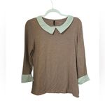 Garnet Hill  Peter Pan Collared Top Size S Photo 1