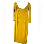 Yellow Ruched Tie Front Sheath Dress with 3/4 Sleeves for Cocktail Size undefined Photo 1