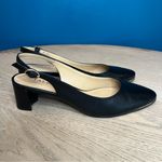 Talbots  Kelsey Slingback Pumps Black Nappa Leather Almond Toe Women’s Size 6.5 Photo 1