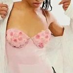 For Love & Lemons NWT Skye Bodysuit Size Medium Pink Roses Photo 0