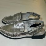 Dolce‎ Vita Hardi Slingback Penny Loafer Silver Crackled Women's Size 9 Party Photo 8