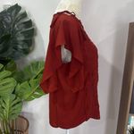 Mossimo Supply Co Massimo Embroidered Blouse top with tassel tie details terracotta Photo 2