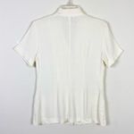 Vintage K Petite Ivory Short Sleeve Button Up Shirt Black Size 4 Photo 1