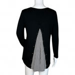 Chico's Shirt Womens Small Petite Black White Split Back Updated Basic Minimalist Photo 4