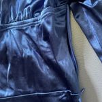 Women's Satin One Shoulder Cut Out Long Sleeve Bodycon Sexy Mini Dress M Blue Size M Photo 6