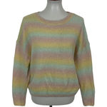 Lumiere Pastel Rainbow Striped Knit Sweater Soft Cozy Pullover Medium Photo 0