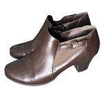 Croft & Barrow  Ortholite Ankle Booties Block Heel Side Zip Brown 9.5 Photo 5