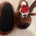 Christmas Xmas reindeer bling sequin slippers Brown Size 9.5 Photo 1