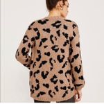 Abercrombie & Fitch  Leopard Cheetah Print Open Knit Cardigan Sweater Small Photo 1