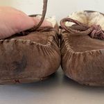 UGG  Suede Shearling Moccasin Slippers Dark Brown size 8 Photo 8