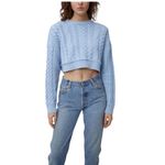 RE/DONE  Womens Cable Knit Cropped Sweater Sz M Fisherman Preppy Coastal Grandma Photo 1