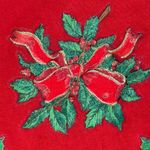 Lee VTG 90s red whimsical Christmas wreath puffy paint crewneck sweatshirt LG Photo 3