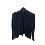 Tommy Hilfiger Womens Navy Blue Military Style Button Front Jacket Blazer L Photo 1