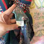 Vilagallo Green red Print silk long sleeve midi dress Size 42 Photo 2