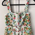 Farm Rio Tropical Romance Linen Blend Romper, Size M Photo 3