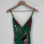 Lulus Still The One Emerald Green Floral Print Satin Maxi Dress Size S Photo 4
