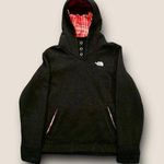 The North Face ♡  Women’s Black Hoodie with Plaid Hood and Neck Button Up ♡ Photo 0