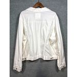 Sonoma Womens Denim Jacket Size 3X White Button Front Pockets Cotton Blend Photo 4