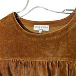 Madewell  Women's Brown Corduroy Swing Blouse Size Small Boxy Long Bell Sleeve Photo 3