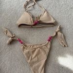 Beige Beaded Bikini Set Tan Photo 0