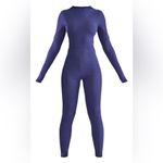 Pretty Little Thing  Women’s Rib Long Sleeve Thumb Hole Jumpsuit in Navy size 10 Photo 10