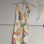 Peppermayo  AT LAST SUNRISE LINEN WRAP MINI HALTER DRESS 0 WHITE Photo 1
