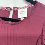 Knox Rose NEW Women's Eyelet Long Sleeve Blouse Antique Berry Size XXL Photo 1