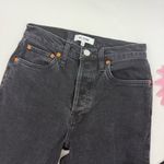 RE/DONE  Originals High Rise Ankle Crop Jeans: Faded Black Wash Photo 5