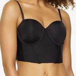 Felina Body Veil Longline Low Back Convertible Strapless Bra Size 38DD New Black Photo 9