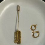 Vintage Gold Stick Pin of Antique Retro Phone Photo 3