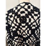 Elan  Kylee Macrame Crochet Cropped Cardigan in Black/White, S Photo 7