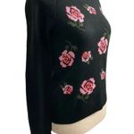 Vera Wang Princess  Sweater XS Black Rose Long Sleeve Knit Juniors Gloves NWT #D1 Photo 2
