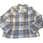 Sage The Label  Women's Size M Plaid One Button Blazer Jacket Soft Winter Glam Photo 0