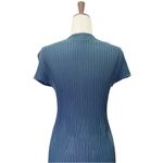 Peruvian Connection  Sweater Dress Fit Flare Ribbed Pima Cotton Blue Size Medium Photo 5