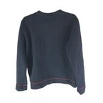 ZARA Collection W&B Womens Sweatshirt Textured Boxy Crew Neck Navy Blue L Photo 1