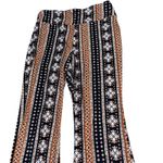 No Boundaries  Womens Pants M 7/9 Black Orange Geometric Print Flare Bell Bottom Photo 1