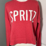 Show Me Your Mumu Spritz Sweater Coral Graphic Knit cropped sweater Medium Photo 0