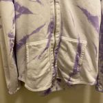 ATM Anthony Thomas Melillo Purple & White Tie Dye Zip Front Hoodie Size Small Photo 5