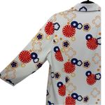 Original Penguin 3/4 Sleeve Retro Floral Polo Popover Blouse Top L Photo 9