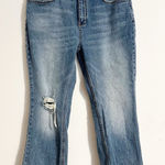 Pilcro Anthropologie  Distressed Crop Cotton Denim Jeans Photo 0